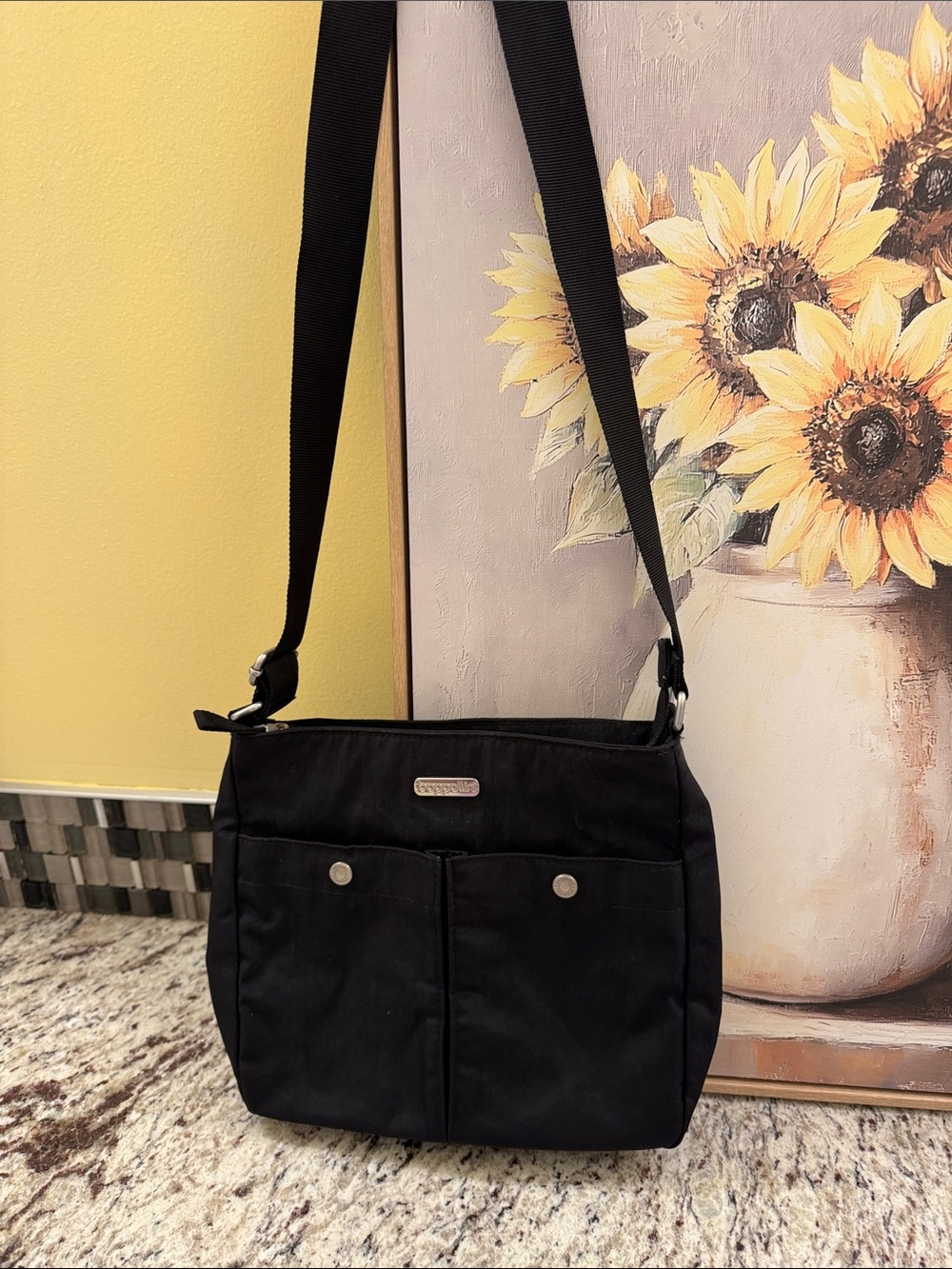 Baggallini Black Crossbody Bag with Front Pockets